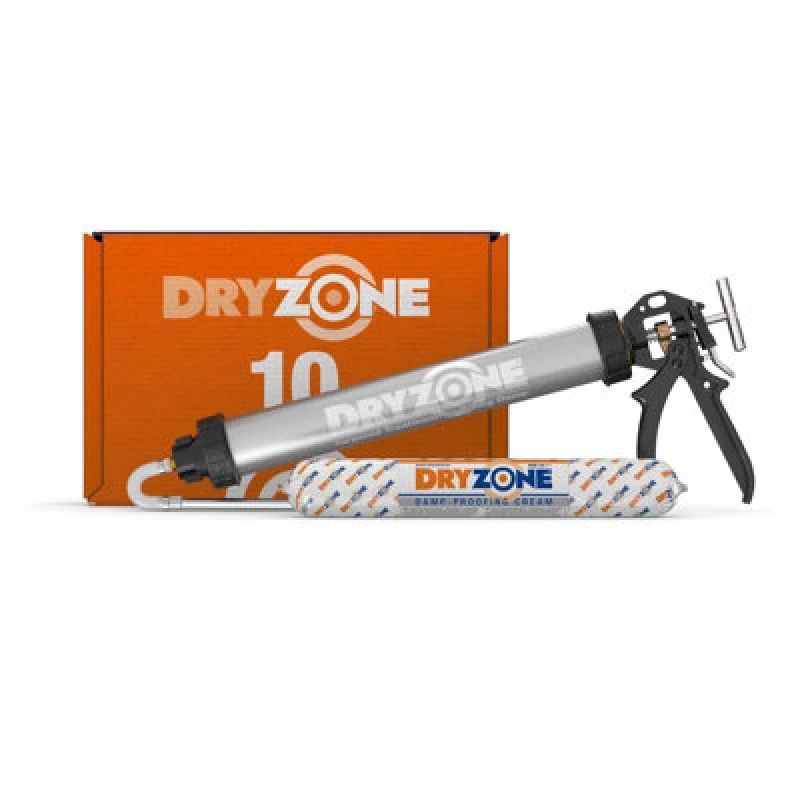 Image of Dryzone 600Ml Damp Proofing Injection Cream Dpc X 10 + Dryzone Dpc Application Gun - Rising Damp Treatment