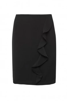 Image of French Connection Sundae Suiting Ruffle Front Pencil Skirt Black