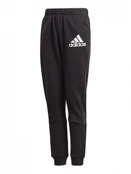 Image of adidas Boys Badge Of Sport Pants - Black, Size 3-4 Years