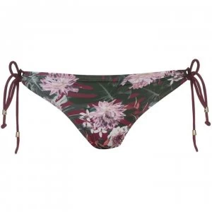 Image of Dorina El Nido Tie Side Bikini Briefs Womens - DRKREDFLORAL132