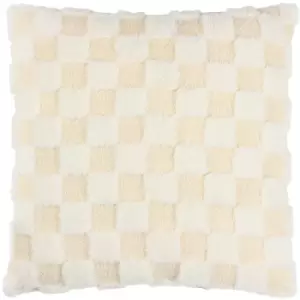 Image of Check It Boucle Fleece Cushion Dreamy Cream, Dreamy Cream / 45 x 45cm / Polyester Filled