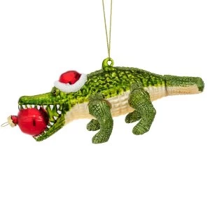 Image of Sass & Belle Christmas Alligator Shaped Bauble