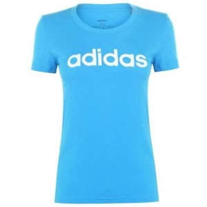 Image of adidas Linear QT T Shirt Ladies - Shock Cyan