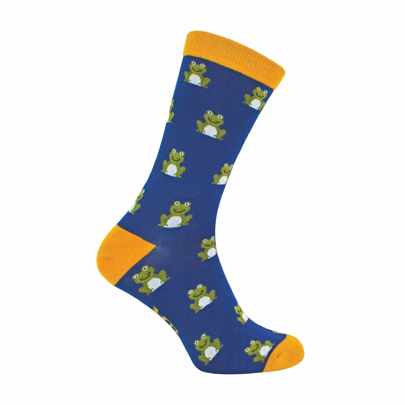 Image of Mr Heron Mr Heron Men Animal Patterned Soft Breathable Bamboo Novelty Socks in Mid Navy Size: 6-11 Mid Navy 6-11 Male 5019041215613
