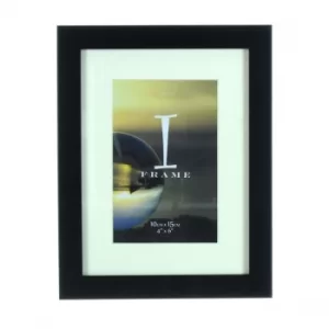 Image of iFrame Wood Effect Photoframe w/ Solid Black Mount 4" x 6"