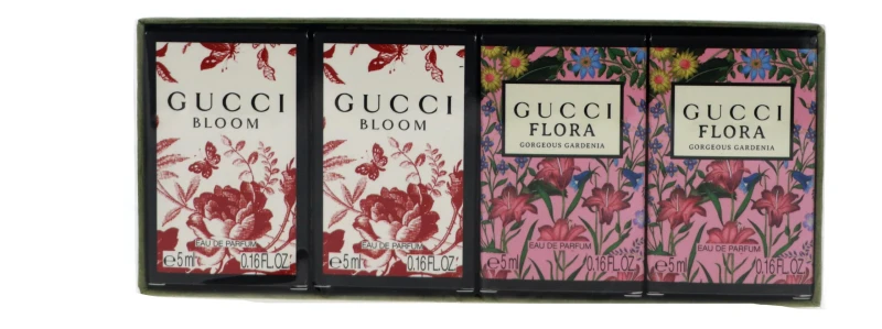 Image of Gucci Miniature Gift Set 2 x 5ml Bloom Eau de Parfum + 2 x 5ml Flora EDP