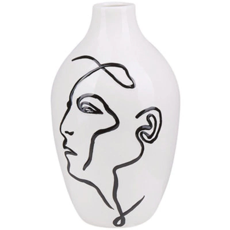 Image of Beliani Flower Vase Helike Stoneware 23cm White