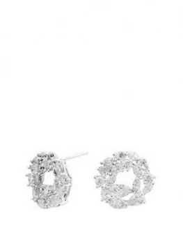 Image of Simply Silver Sterling Silver Cubic Zirconia Marquise Cluster Open Earrings
