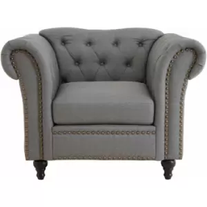 Image of Premier Housewares - Chesterfield Sofa in Grey Chesterfield Armchair for Living Room Chesterfield Sofas and more w112 x d85 x h83