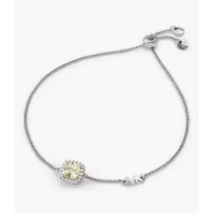 Image of Michael Kors Womens Sterling Pav Cushion-Cut Slider Bracelet - Silver