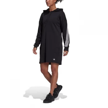 Image of adidas 3 Stripe Long Hoodie Ladies - Black