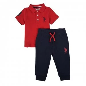 Image of US Polo Assn US Polo Association Polo Jogger Set - Tango Red