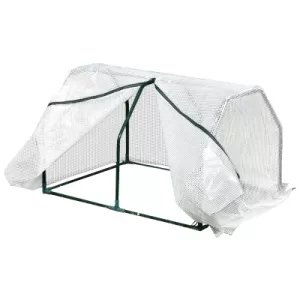 Image of Outsunny 99x71x60cm Mini PVC Cover Steel Frame Greenhouse White