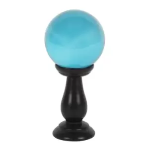 Image of Teal Small Crystal Ball on Wooden Stand