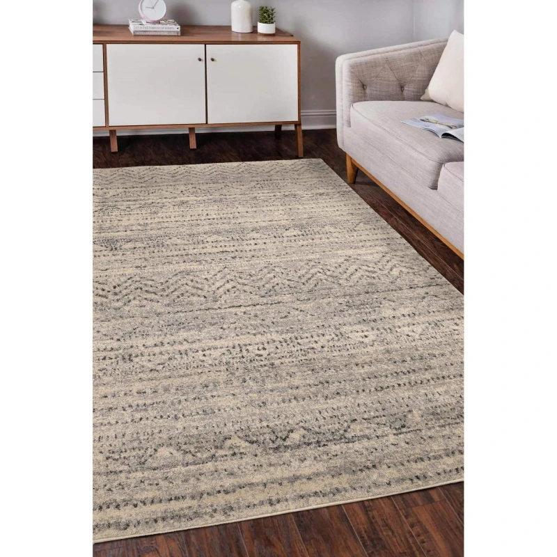 Image of Homemaker Freya Linezag Grey 140X200Cm Rug, Grey FREYALING140200