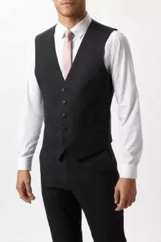 Image of Slim Fit Charcoal Essential Waistcoat