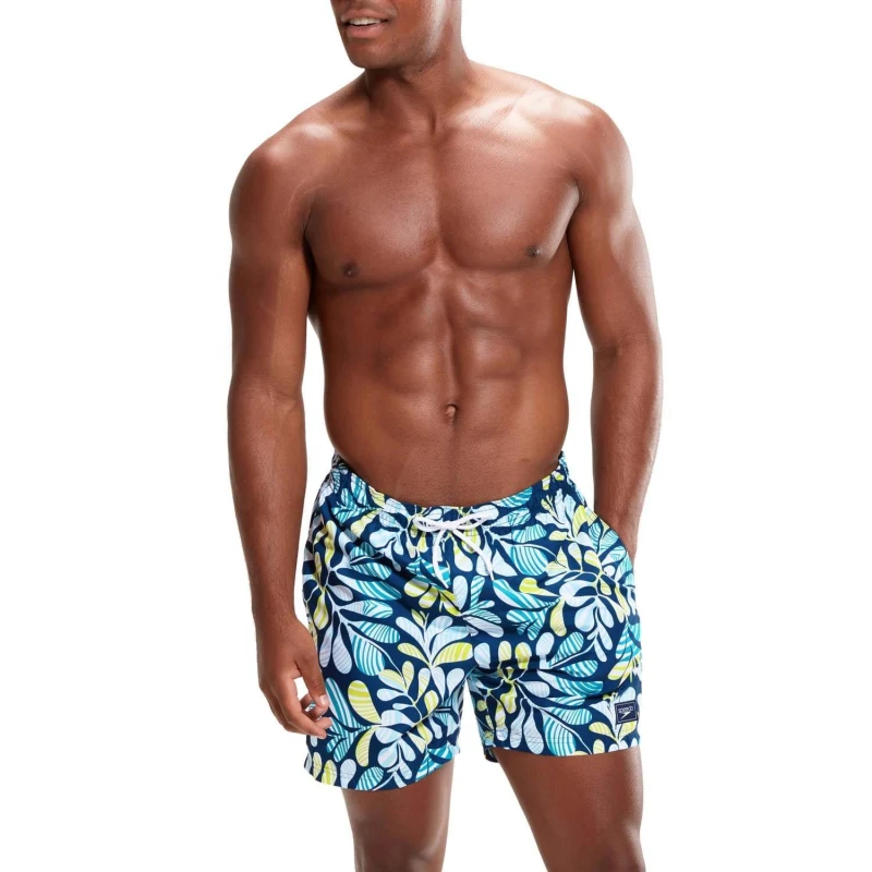 Image of Speedo Printed Leisure 16" Water Shorts - Blue green Blue green XS