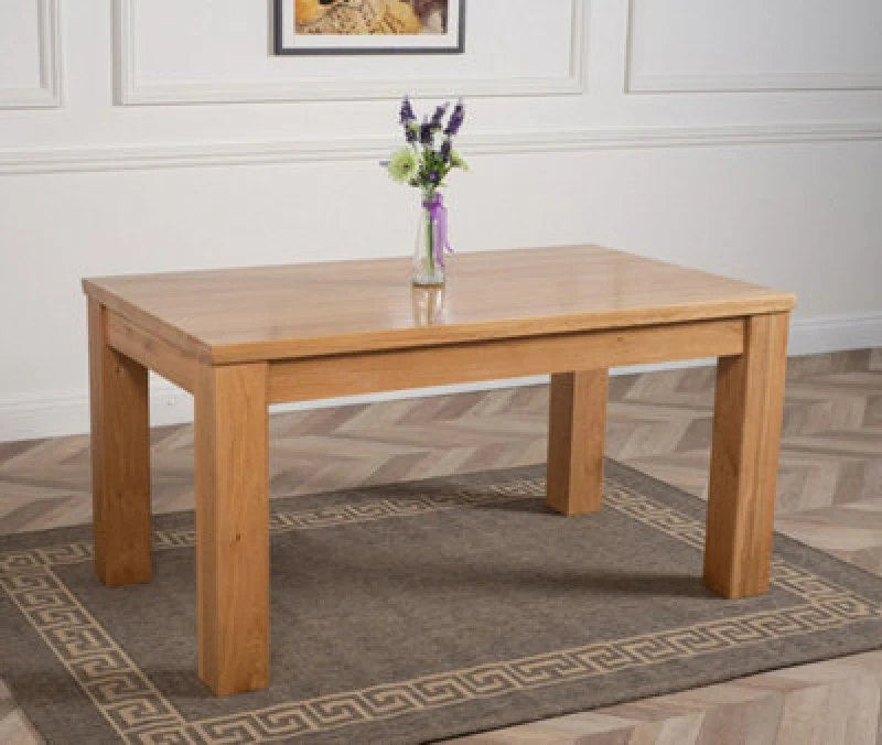 Image of That's Furniture Dakota 152Cm Chunky Medium Solid Oak Dining Table