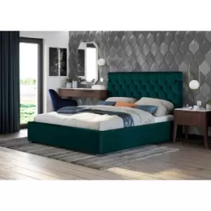 Image of Rosiana Bed Small Double Plush Velvet Green