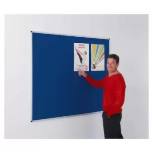 Image of Metroplan Aluminium Framed Felt Noticeboard 1200 x 1800mm, Dark Blue