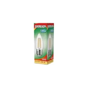 Image of LED Filament Candle 470LM E27 ES 4W 27000K - S15477 - Eveready