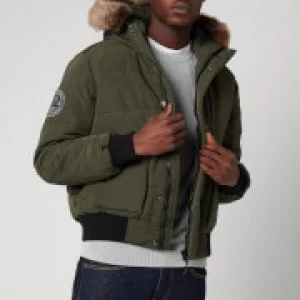 Image of Superdry Mens Everest Quilted Bomber Jacket - Khaki - M