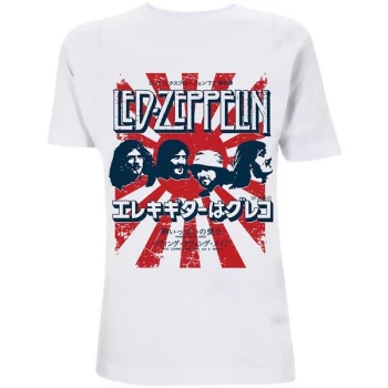 Image of Led Zeppelin - Japanese Burst Unisex Medium T-Shirt - White