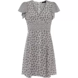 Image of French Connection Aura Drape V Neck Dress - Multi