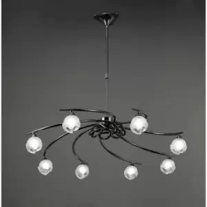 Image of Fragma pendant light telescopic 8 Bulbs G9, Black chrome