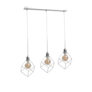 Image of Ruben Bar Pendant Ceiling Light Silver, 60cm, 1x E27