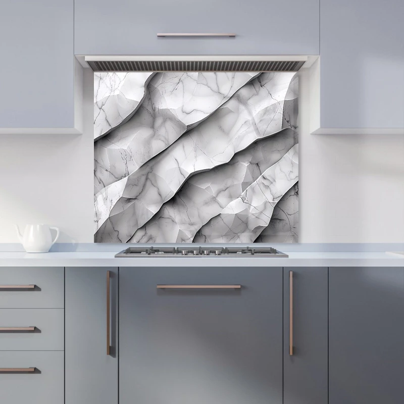 Image of Warren Reed - Designer Modern Grey Marble Effect Kitchen Splashback Size: 600mm x 750mm Grey Unisex 600mm x 750mm