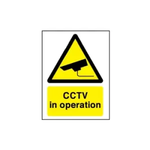Image of CCTV in Operation Rigid PVC Warning Sign - 148 X 210MM