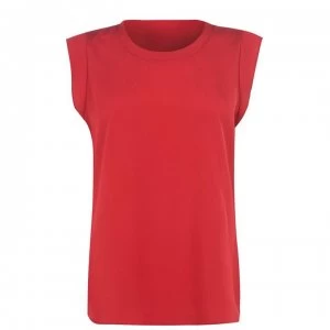 Image of DKNY Flutter Sleeve Shirt - ENGINE RED