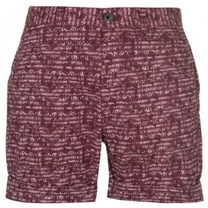 Image of Pierre Cardin Aztec Shorts Mens - Burgundy
