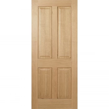 Image of Regency Internal Prefinished Oak 4 Panel Fire Door - 762 x 1981mm