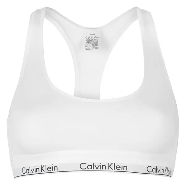 Image of Calvin Klein Modern Cotton Logo Bralette - White 10
