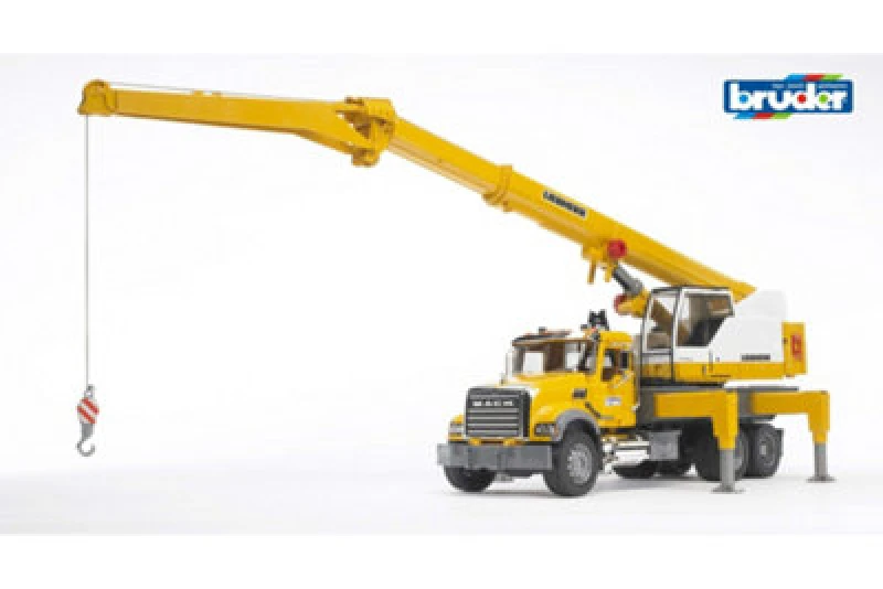 Image of Bruder Mack Granite Liebherr Crane Truck Detailed Vehicle & Playset Model