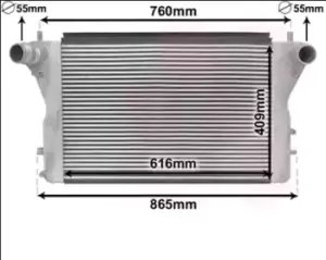 Image of VAN WEZEL Intercooler 03004386 Turbo Intercooler,Intercooler, charger AUDI,A3 Schragheck (8P1),A3 Sportback (8PA),TT Coupe (8J3),TT Roadster (8J9)