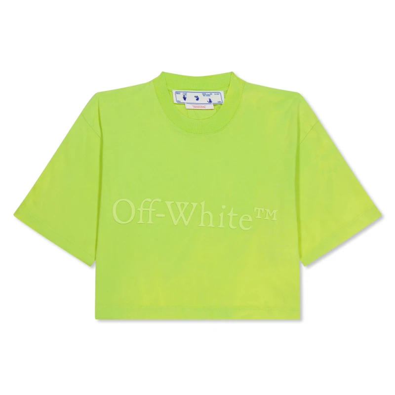 Image of Off White Womens Laundry Cotton Short Sleeve T-Shirt Yellow Fluo female XS