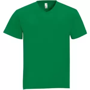 Image of SOLS Mens Victory V Neck Short Sleeve T-Shirt (S) (Kelly Green)