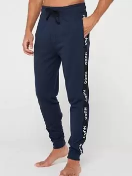 Image of HUGO Sporty Tape Logo Lounge Pant - Dark Blue, Dark Blue, Size S, Men