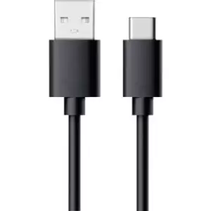 Image of RealPower USB cable USB 2.0 USB-A plug, USB-C plug 0.60 m Black 255650