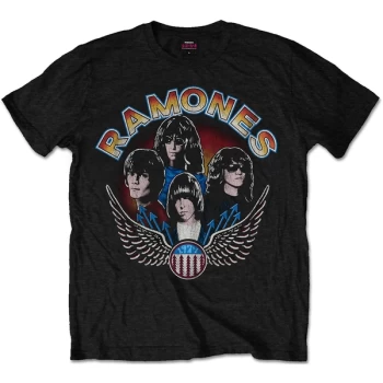 Image of Ramones - Vintage Wings Photo Unisex Medium T-Shirt - Black