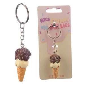 Image of Double Scoop Ice Cream Cone Keyring
