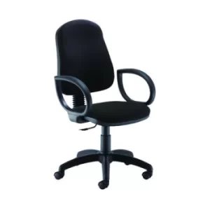 Image of Jemini Teme Medium Back Chair with Fixed Arms 640x640x1010-1140mm Black KF822738