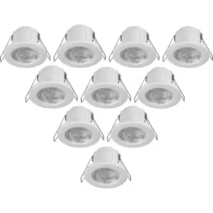 Image of V-TAC LED 5W Integrated Dimmable Fire Rated IP65 Downlight 440lm Warm (10 Pack) in White