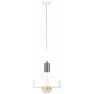 Image of Keter Giza Dome Pendant Ceiling Light White, Silver, 30cm, 1x E27