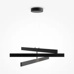 Image of Maytoni Origami Modern 3 Light Integrated LED Pendant Ceiling Light Black 4000K