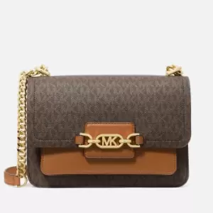 Image of Michael Kors Womens Heather Large Shoulder Bag - Brown/Acorn