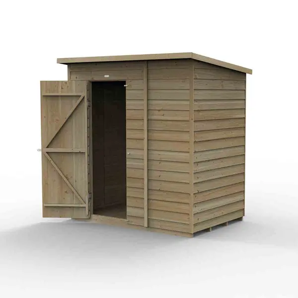 Image of Forest Garden 4LIFE Pent Shed 6x4 - Single Door - No Windows